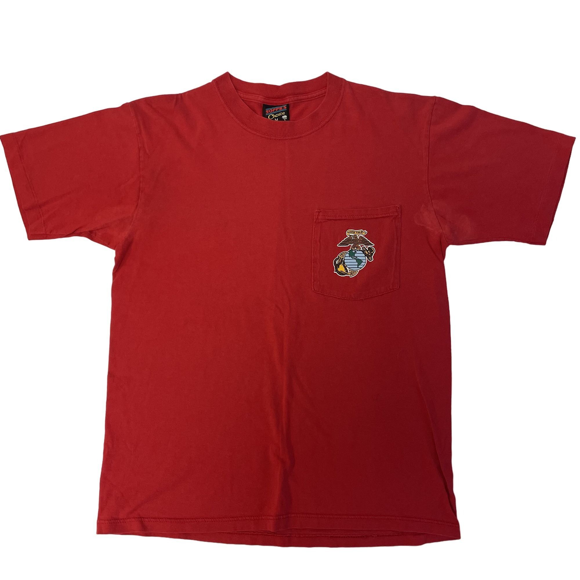 Vtg Soffes Choice RED Military T Shirt USMC Marine Corp Tee