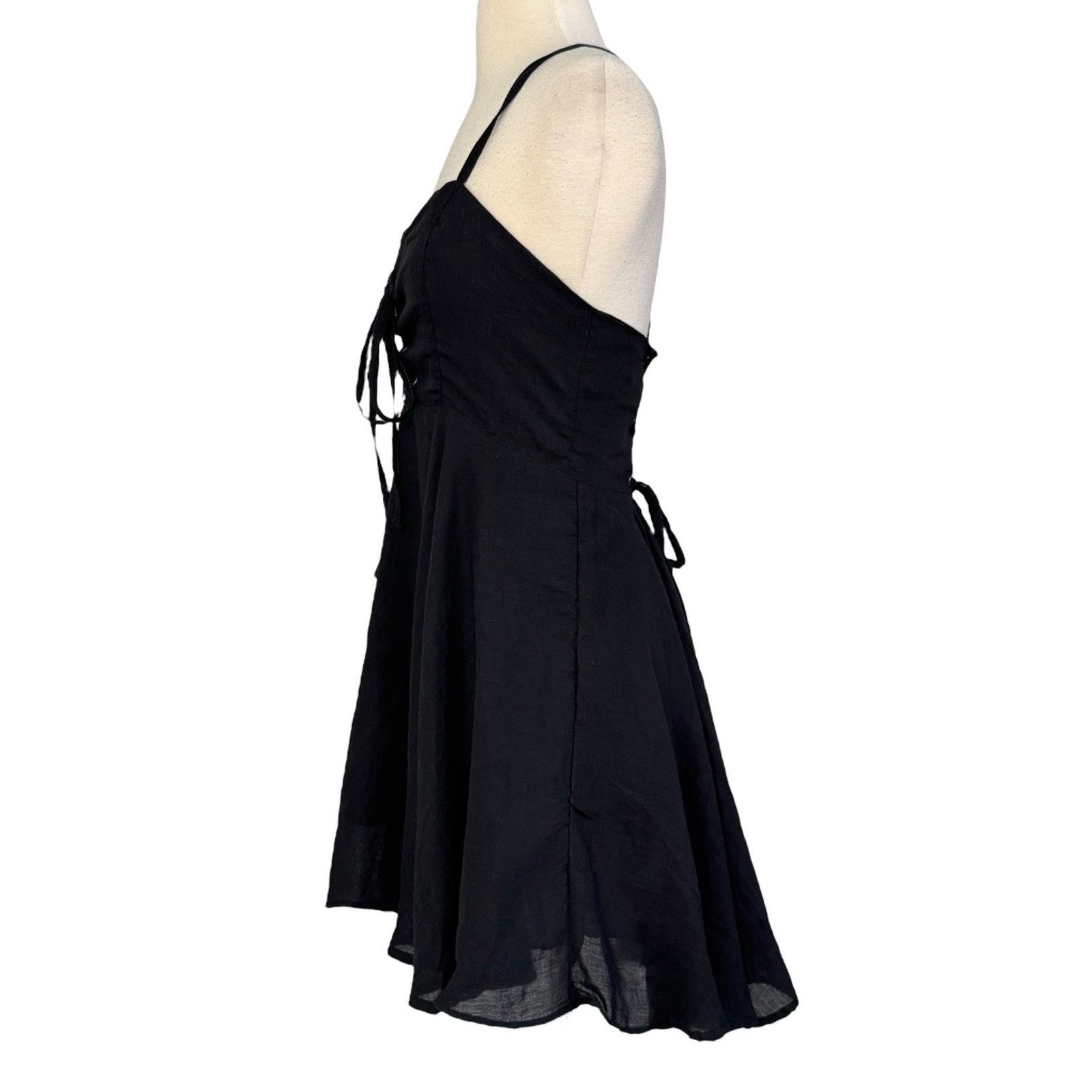 Other STELLA Lace Up Corset Mini Noni Dress Black Layered Ruffled Size ONE SIZE - 12 Thumbnail
