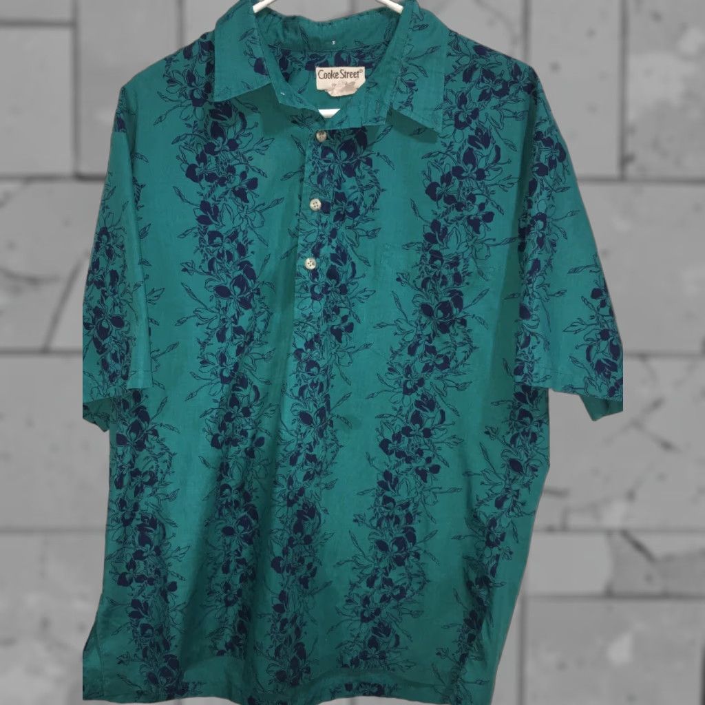 Vintage VINTAGE Cooke Street Honolulu Floral Mens Pocket Polo Shirt Size L Green Size US L / EU 52-54 / 3 - 1 Thumbnail