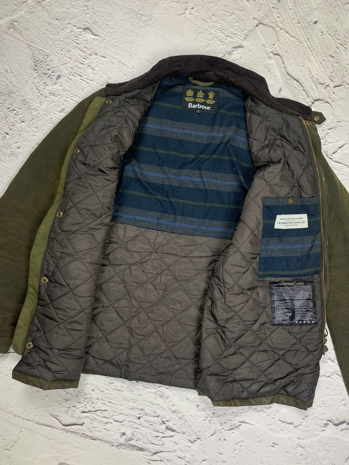 Barbour Barbour Leeward Waxed Cotton Jacket Olive Size L Size US L / EU 52-54 / 3 - 9 Thumbnail