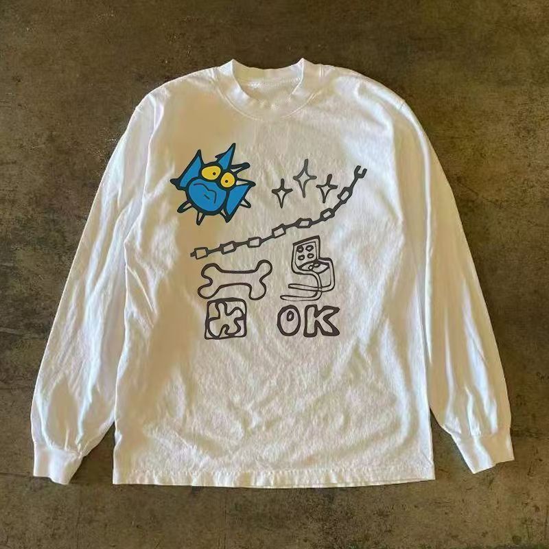 Japanese Brand White retro fun chair print long-sleeved t-shirt Size US M / EU 48-50 / 2 - 1 Thumbnail