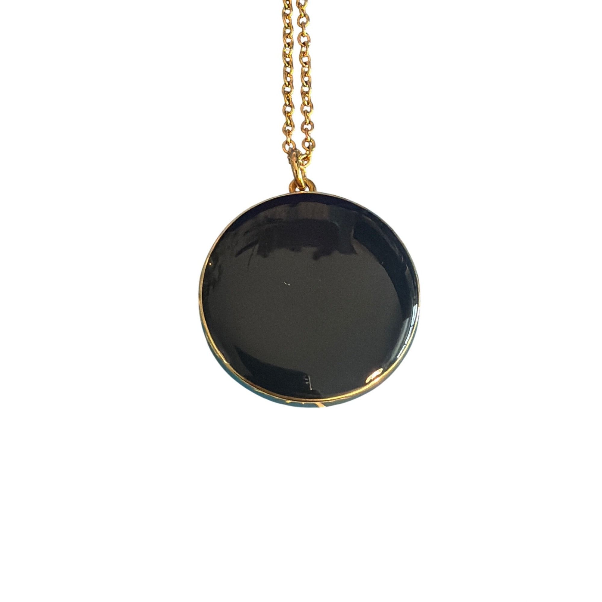 J.Crew J.Crew Double Side Locket Pendant Necklace Gold Tone Blue En Size ONE SIZE - 2 Thumbnail