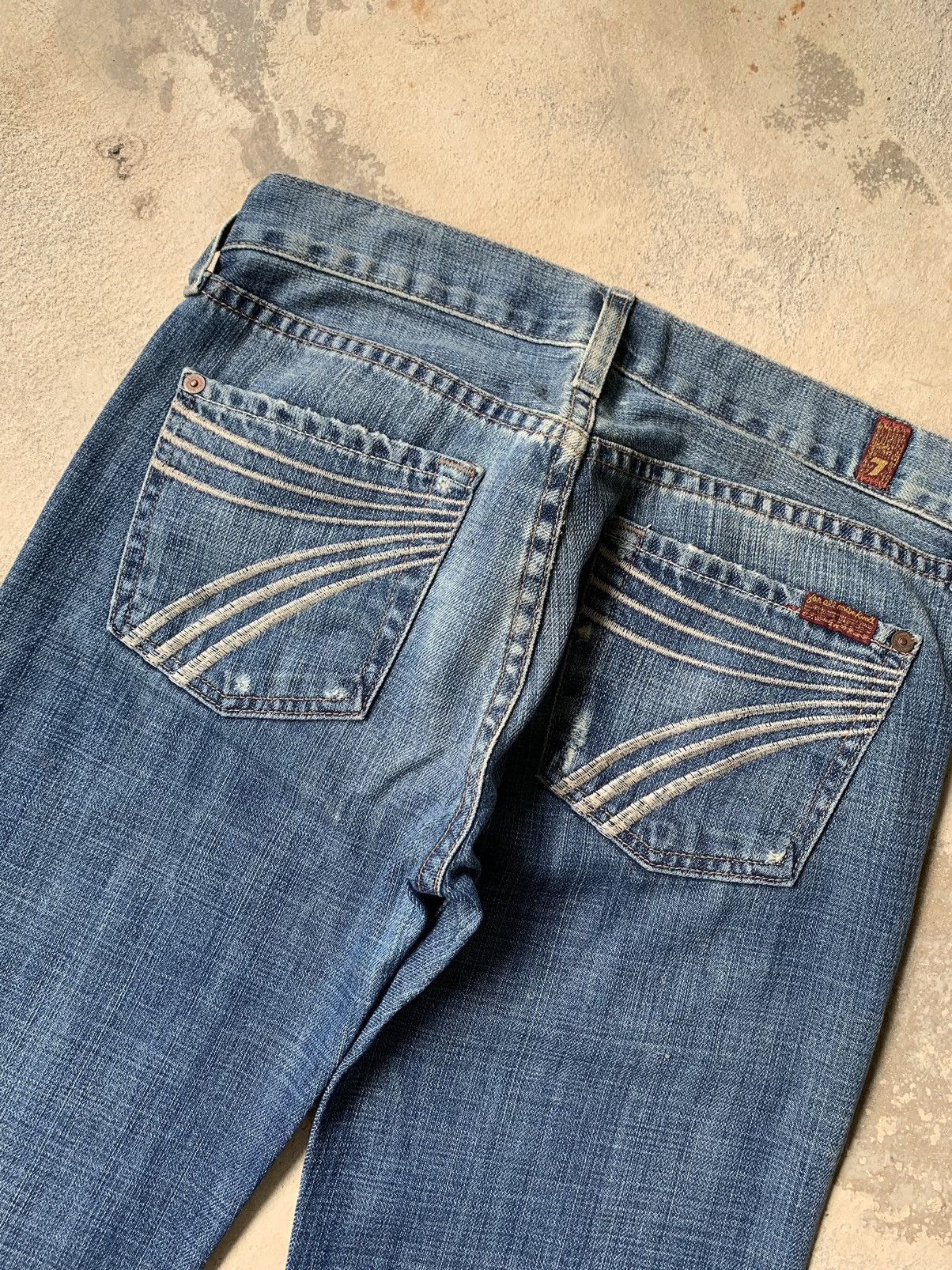 Japanese Brand × Le Grande Bleu (L.G.B.) MAKIND SEVEN FOR ALL FLARE DISTRESSED DENIM Size US 28 / EU 44 - 3 Thumbnail