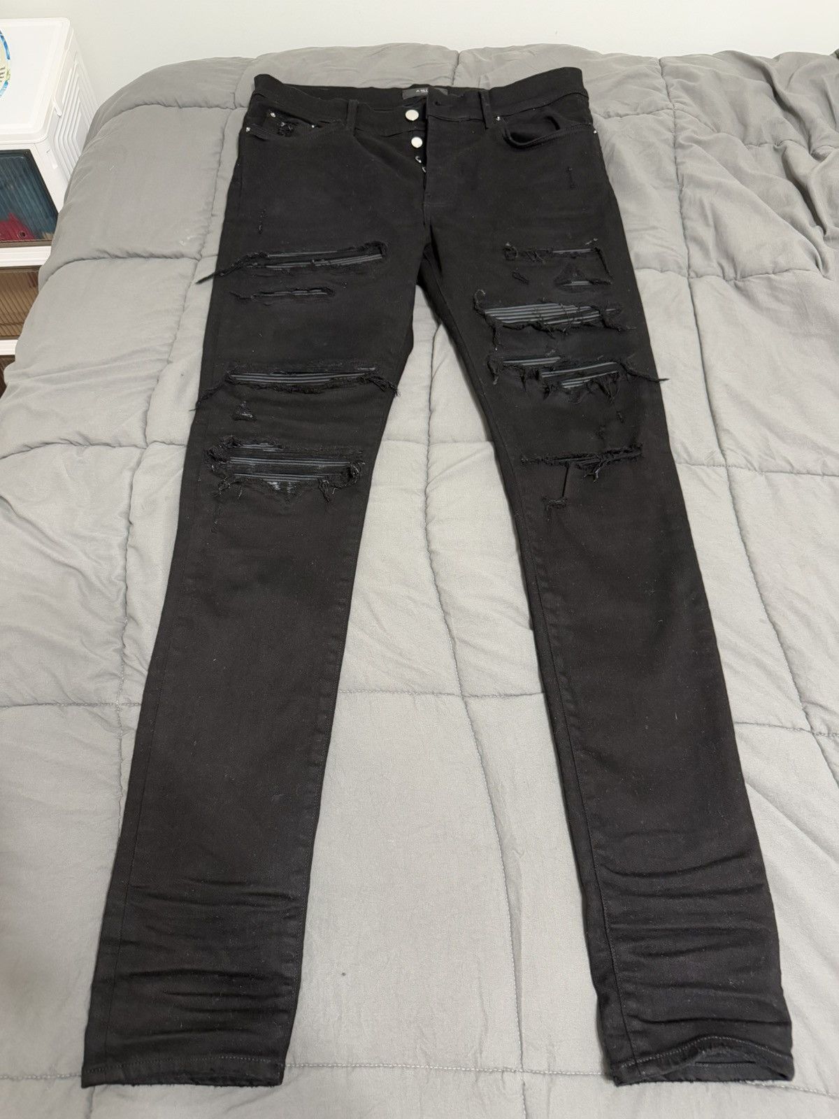 Amiri Amiri Leather Thrasher Jean | Grailed 