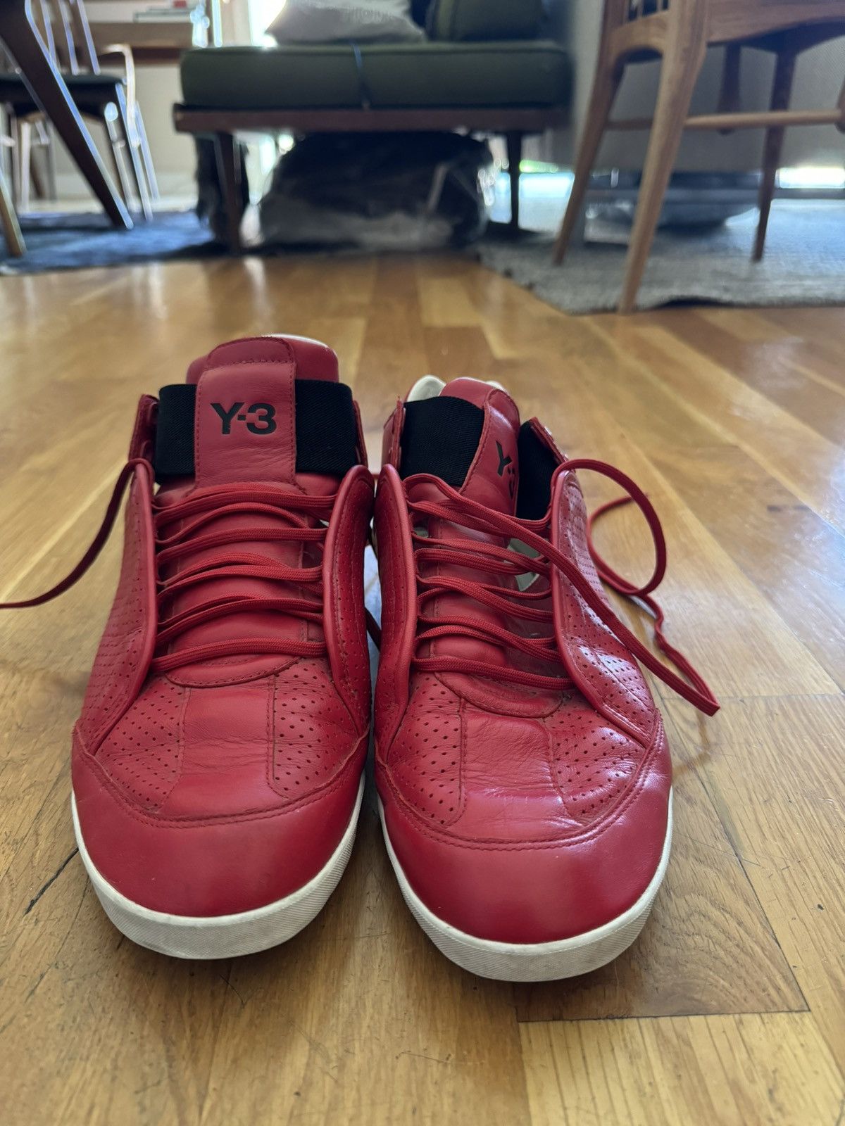 Y-3 Y-3 Red Mid Top Sneaker Size US 10 / EU 43 - 1 Thumbnail