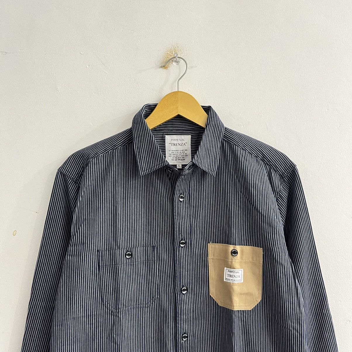 Issey Miyake Trenza - Striped With Iconic Pocket Shirt Size US L / EU 52-54 / 3 - 2 Thumbnail