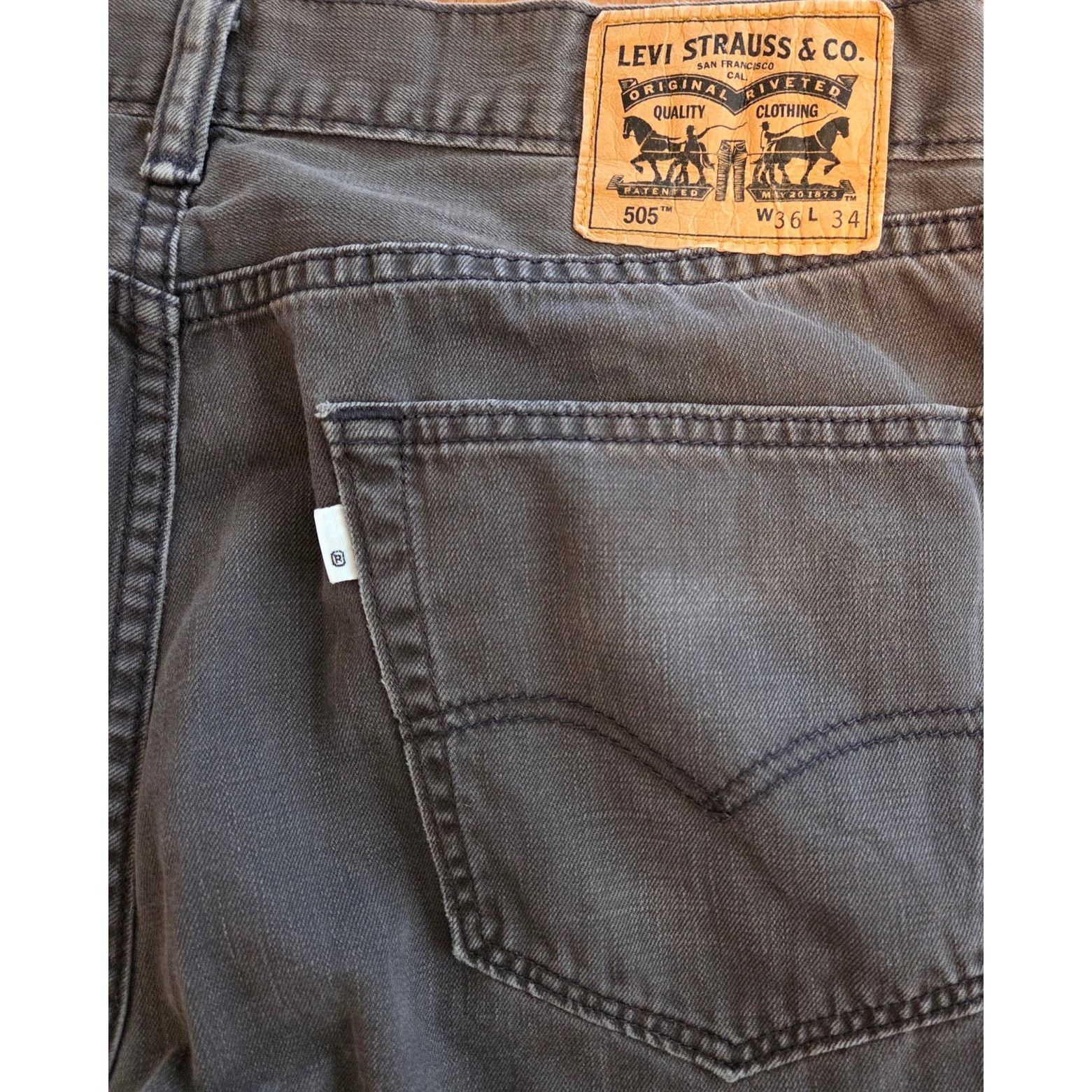 Levi's Levi's 505 Regular Fit Grey Denim Jeans - 36x34 Size US 36 / EU 52 - 6 Thumbnail
