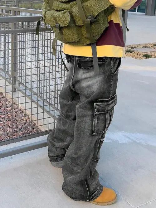 Designer × Japanese Brand × Vintage washed faded cleanfit yuppie bootcut cargo pants Size US 35 - 2 Thumbnail