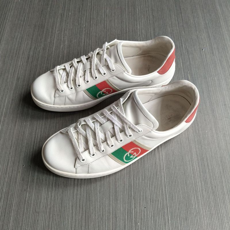 Gucci Ace Leather Double G Sneakers for Men 0079