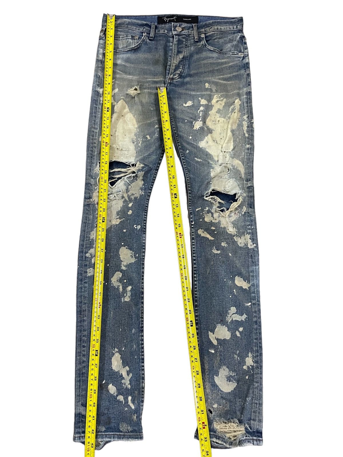 Fagassent Toshiki Aoki Fagassent Paint Splatter Punk Rock Distressed Distort Jeans Size US 31 - 25 Thumbnail
