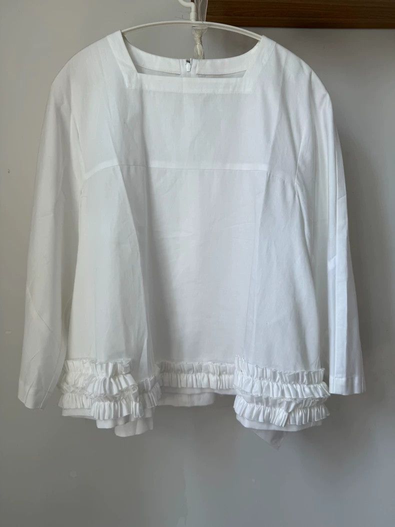 Comme des Garcons Comme des Garcons White pleated lace hem shirt Size M / US 6-8 / IT 42-44 - 1 Thumbnail