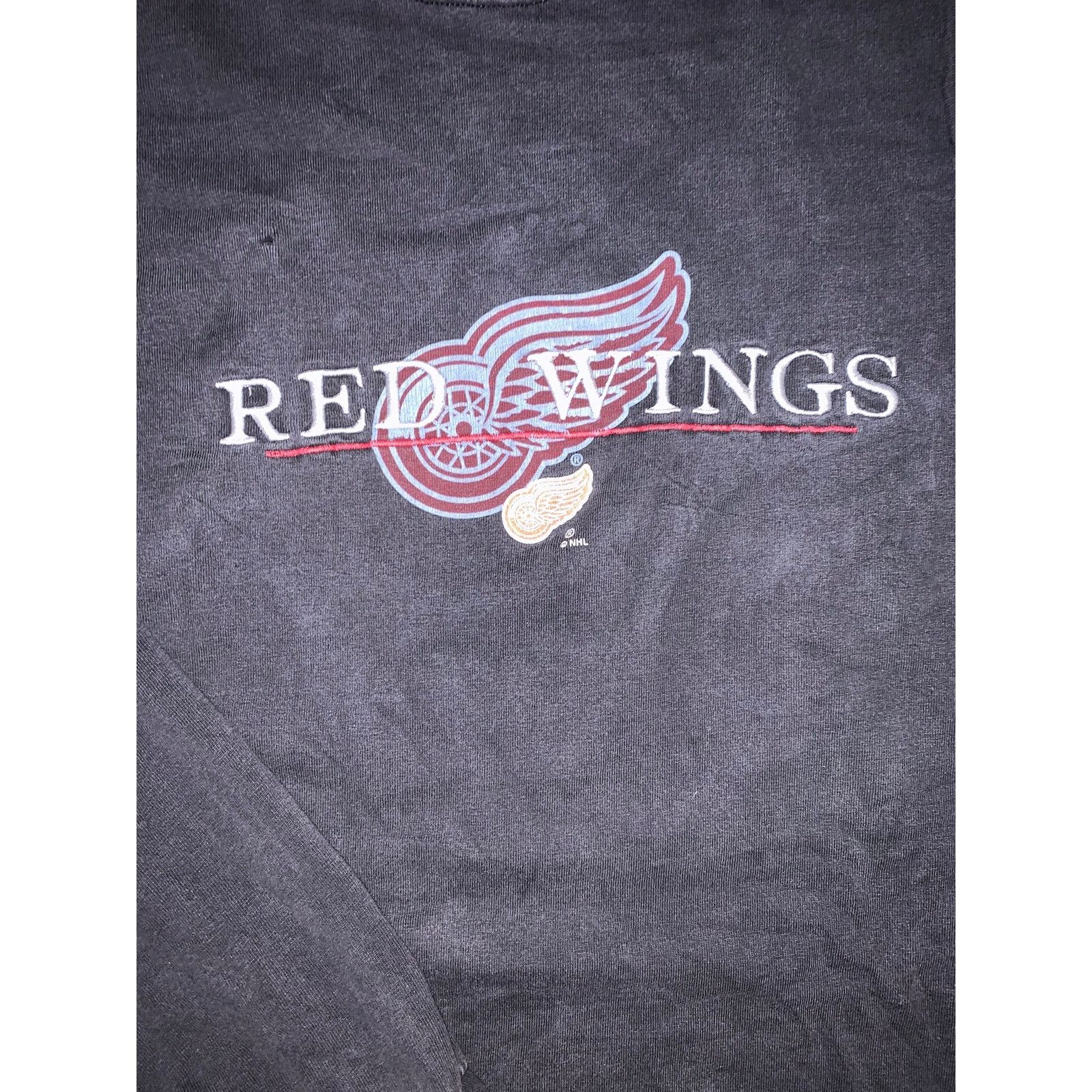NHL × Starter × Vintage Vtg Detroit Red Wings Long Sleeve T Shirt USA Distressed XL Size US XL / EU 56 / 4 - 1 Thumbnail
