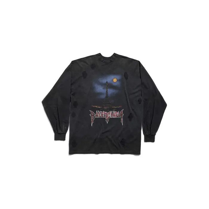 Balenciaga o1w1db10226 Paris Moon Double Front Long Sleeve T-Shirt Size US XXL / EU 58 / 5 - 1 Thumbnail