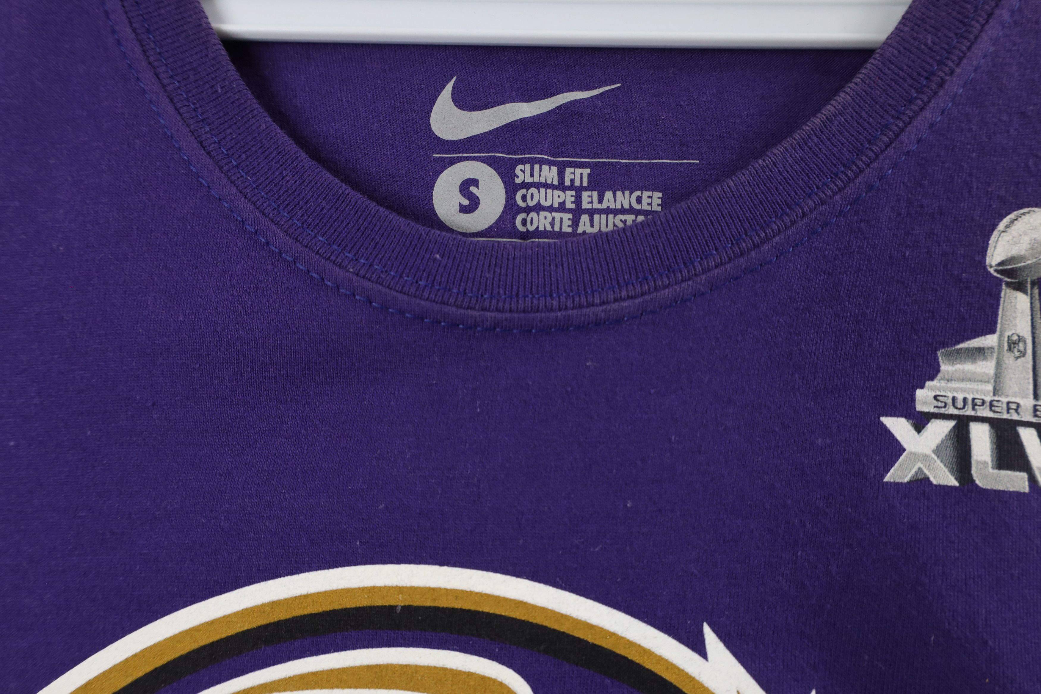 Nike × Vintage Nike Fit Super Bowl XLVII Baltimore Ravens Football T-Shirt Size S / US 4 / IT 40 - 7 Thumbnail