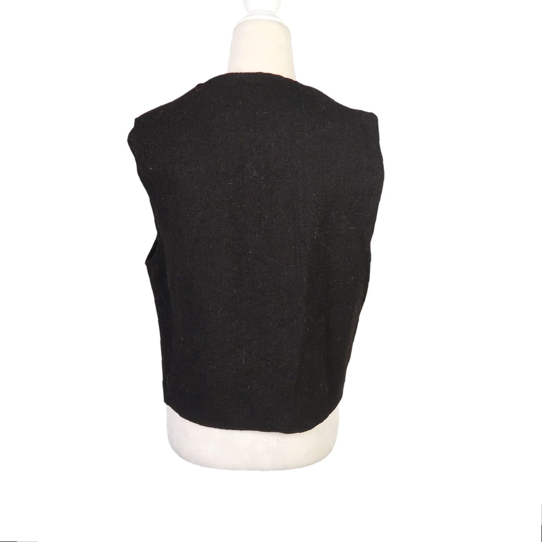 Pinko VINTAGE Tesoros del Inca Alpaca Wool Vest Peru Black Red Pink Woven Stripe Size L / US 10 / IT 46 - 4 Thumbnail