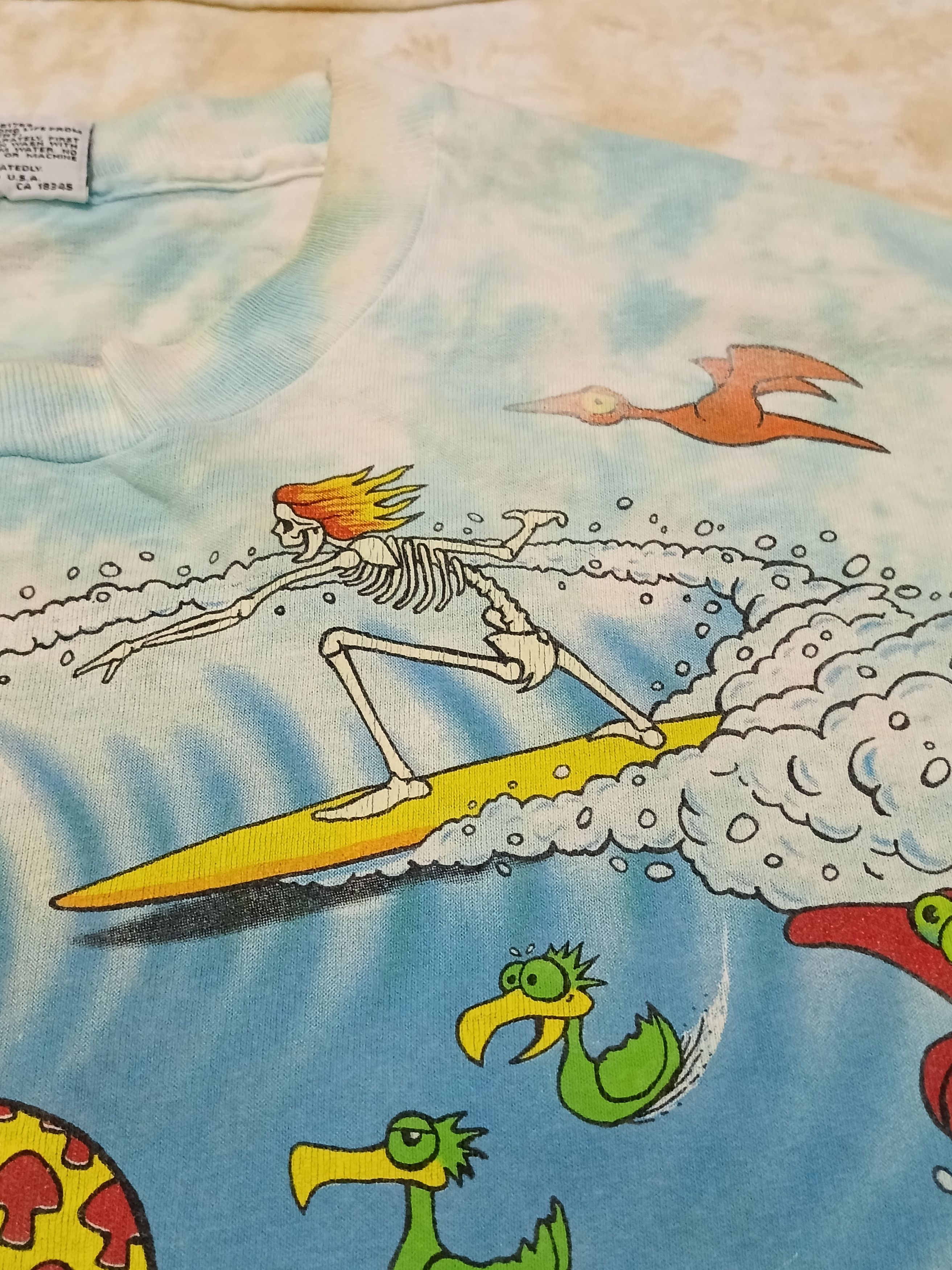 Arts & Science Vintage 90s Liquid Blue Joey Mars Psychedelic Skeleton Surf Size US XL / EU 56 / 4 - 11 Thumbnail