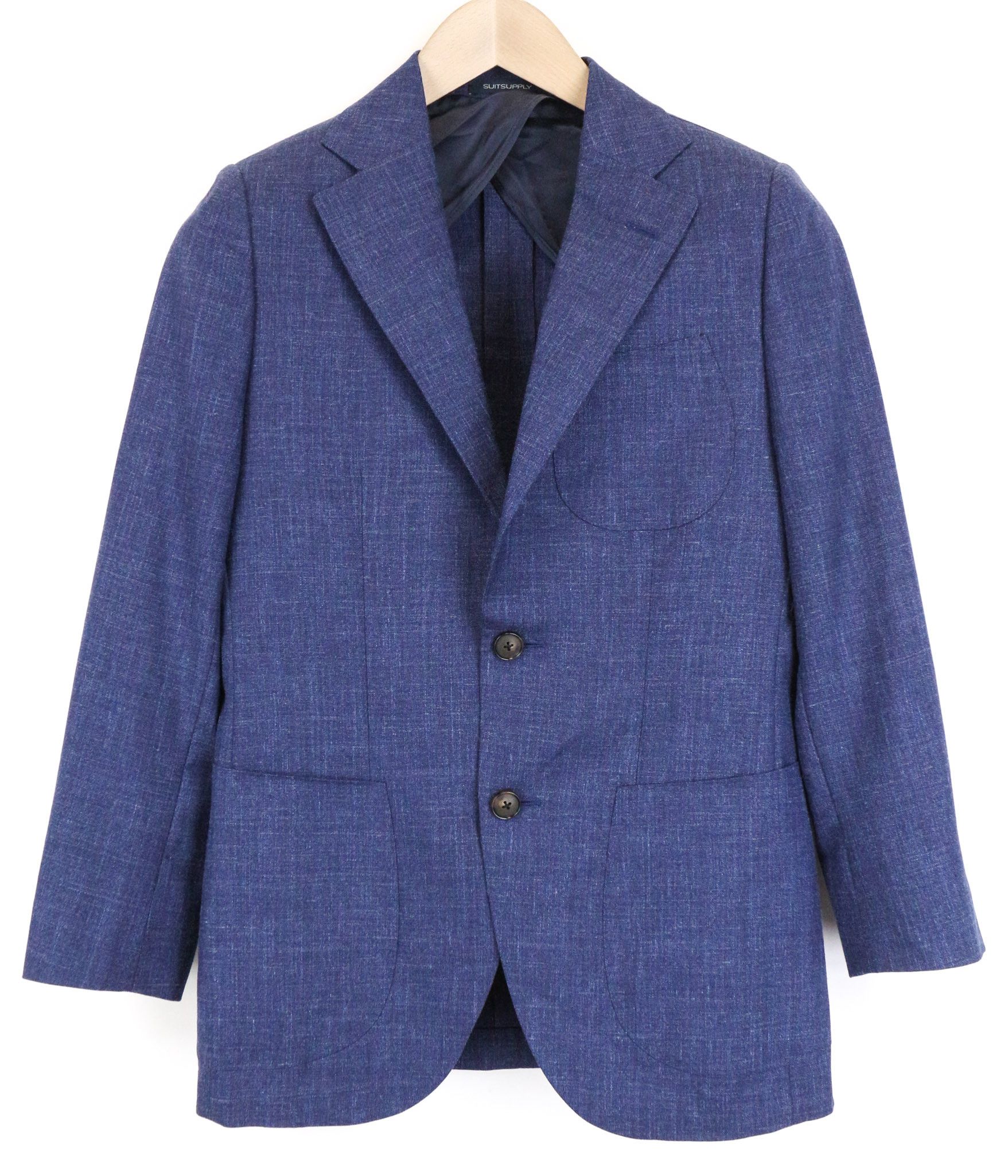 Suitsupply LA SPALLA UK32R Blue Wool Silk Linen Melange Blazer 75644 Size 34S - 2 Thumbnail