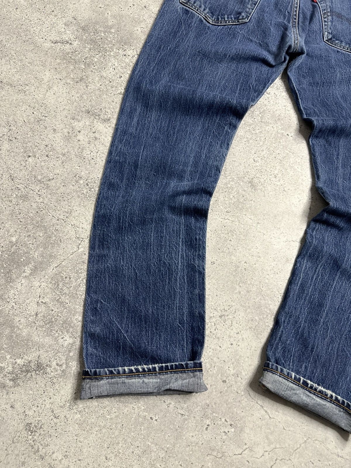 Levi's Levi’s 505 0217 Big E Denim Blue Distressed Selvedge Pants Size US 33 - 5 Thumbnail
