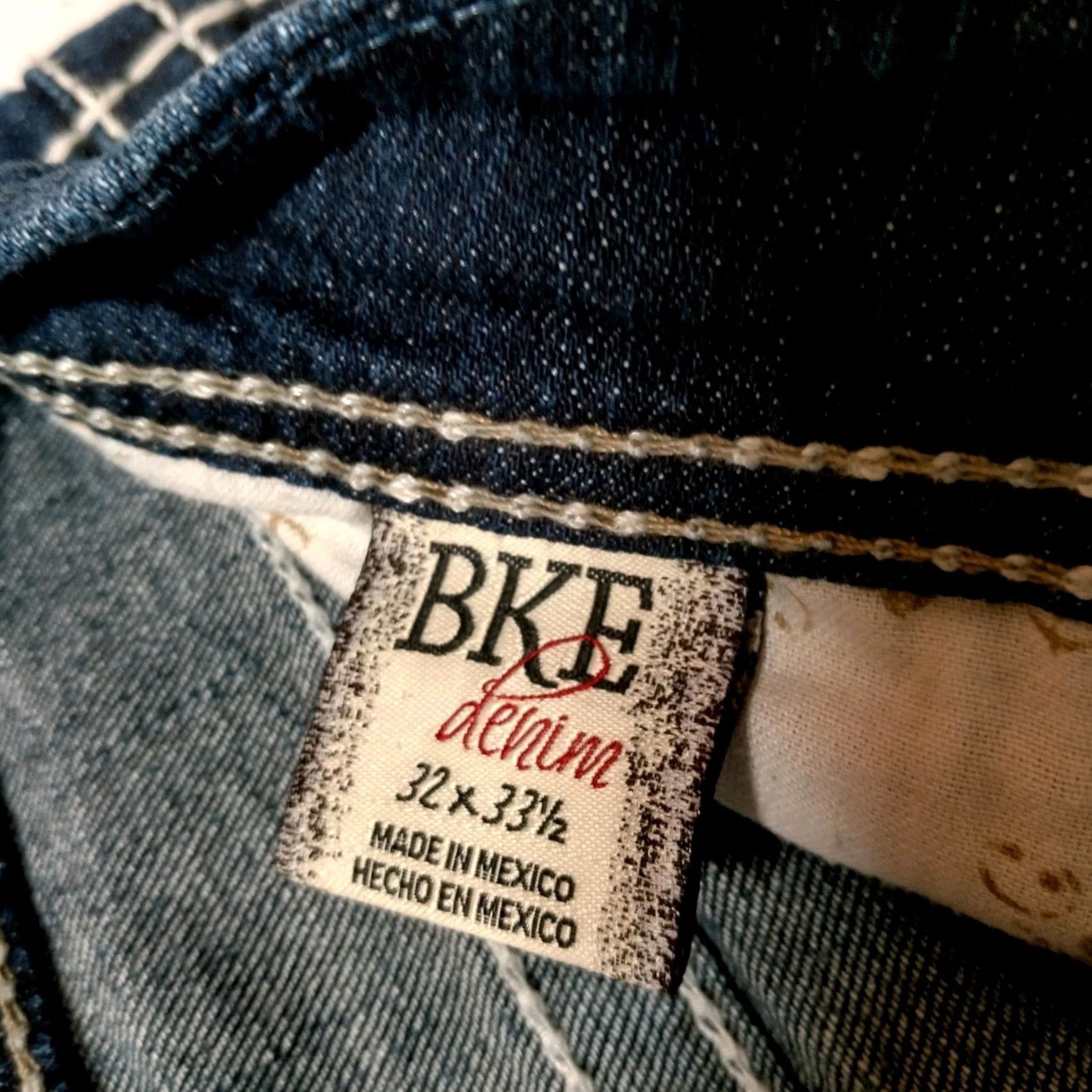 BKE BKE Jeans Woman 32L Denim Bootcut Regular 5-Pocket Blue Whiskering White Stitching Dark Wash Distressed look - Buckle Bke Payton Size 24" / US 00 / IT 34 - 5 Thumbnail