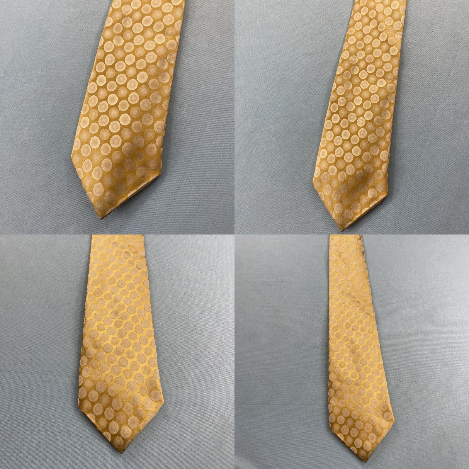Dockers VINTAGE Dockers Silk Tie Polka Dots Woven Yellow Gold Necktie 4x60 57"-60" Men Tie Size ONE SIZE - 9 Thumbnail