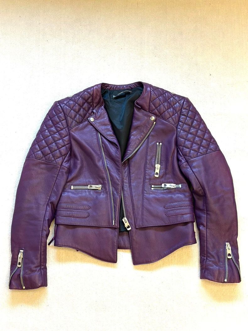 Balenciaga Balenciaga size 38 Purple show leather jacket 2505-Nextarr Size US M / EU 48-50 / 2 - 1 Thumbnail