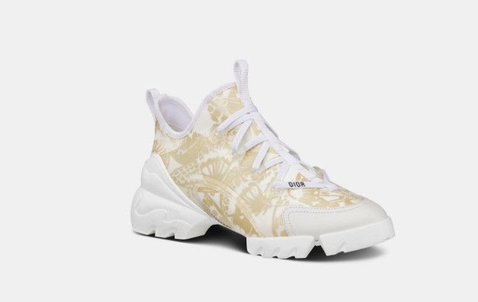 Dior o1w1db11224 D-Connect Sneakers in Gold & White Size US 8 / IT 38 - 2 Thumbnail