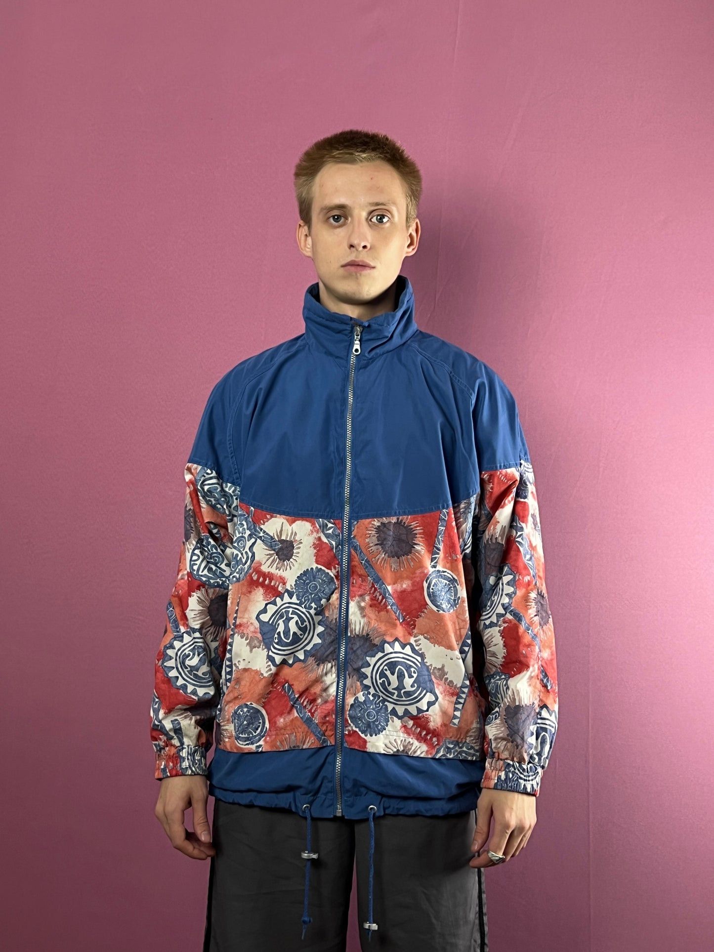 Other 90s Sun Set Vintage Men's Floral Windbreaker Jacket - L Size US L / EU 52-54 / 3 - 2 Thumbnail