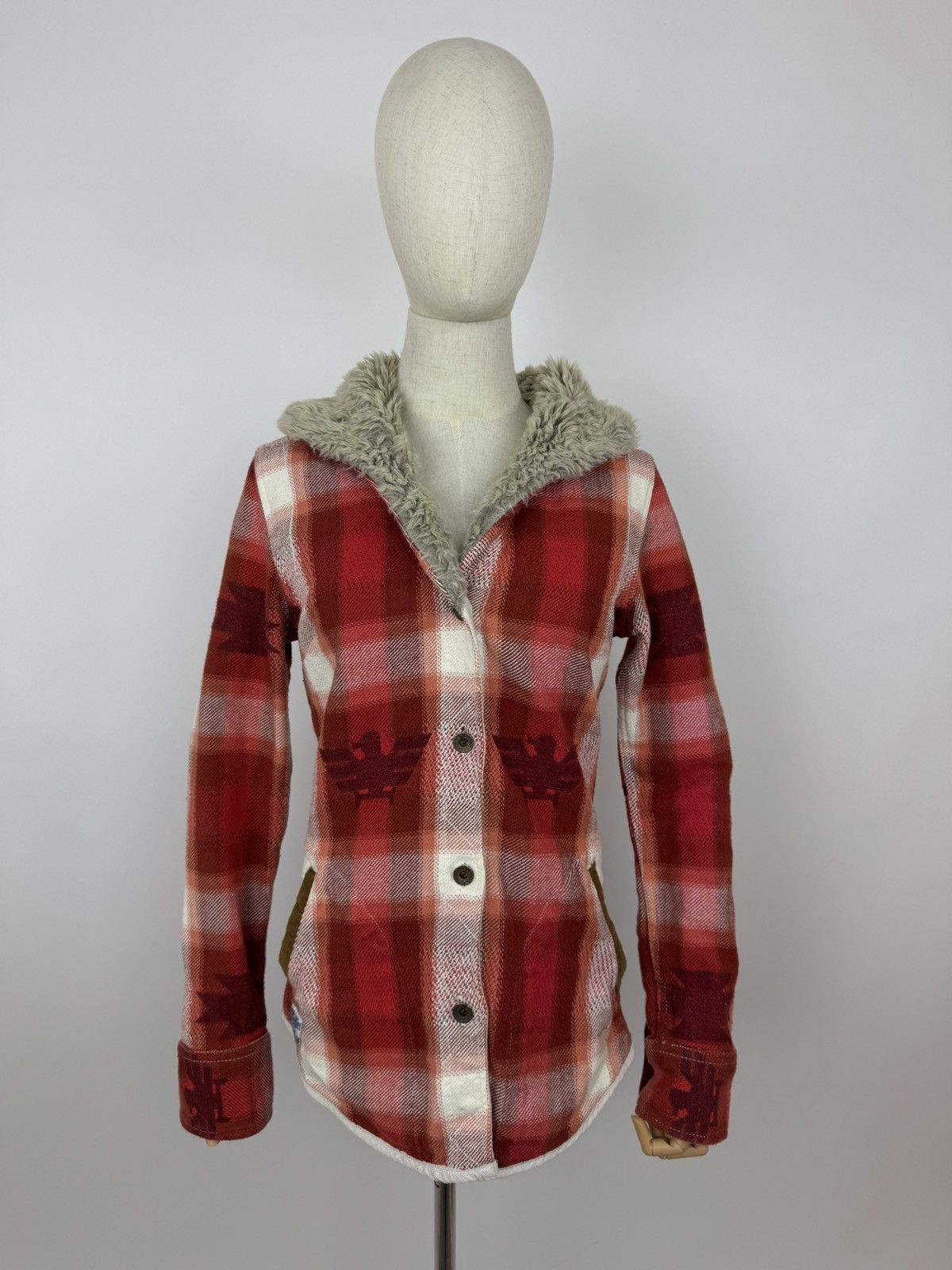 Superdry Superdry Aztec Shirt With Fur Trim Womens Overshirt Size M Size M / US 6-8 / IT 42-44 - 1 Thumbnail
