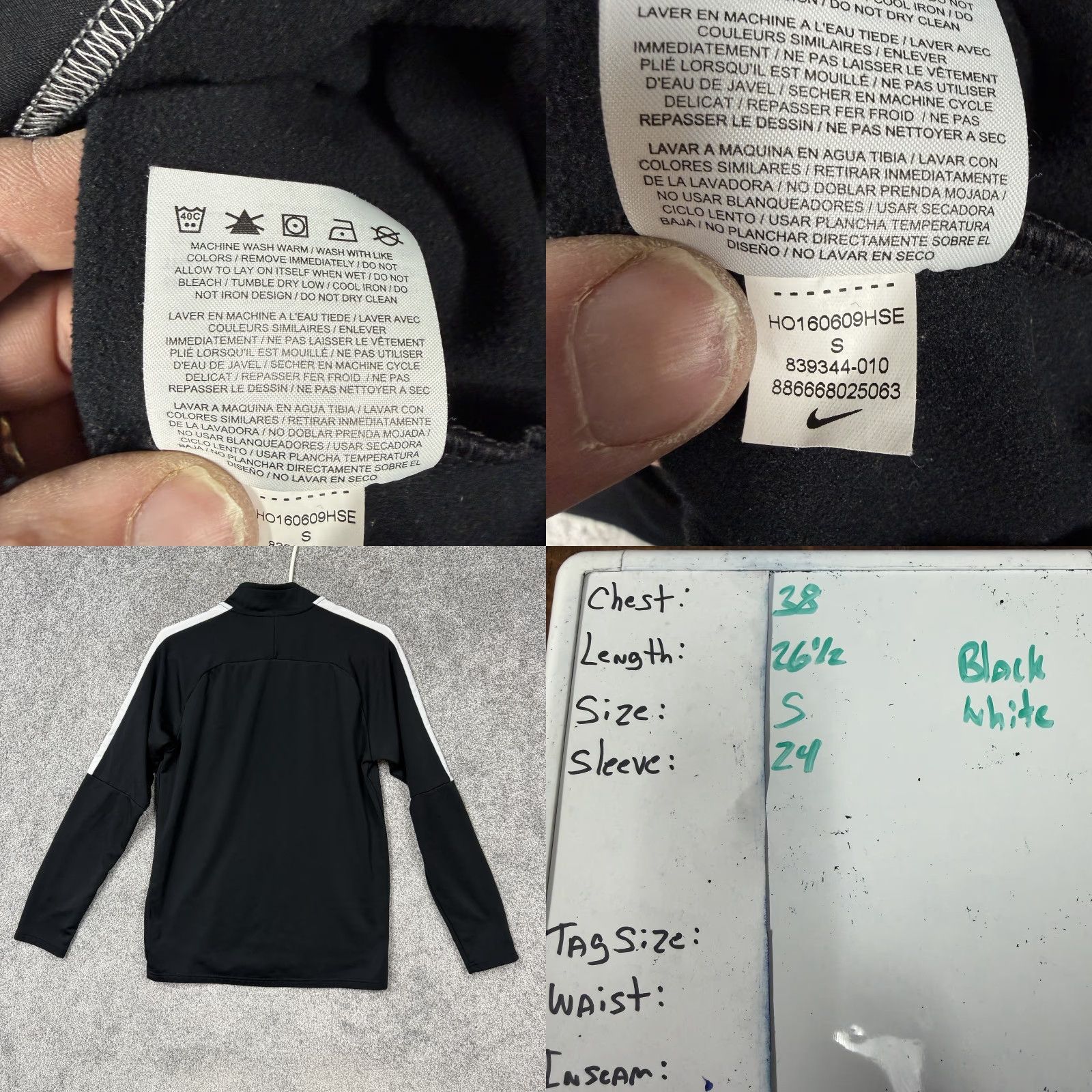 Nike Nike Dri-FIT Sweatshirt Mens Small Black 1/4 Zip Sporty Quick-Dry Training Shirt Size US S / EU 44-46 / 1 - 8 Thumbnail
