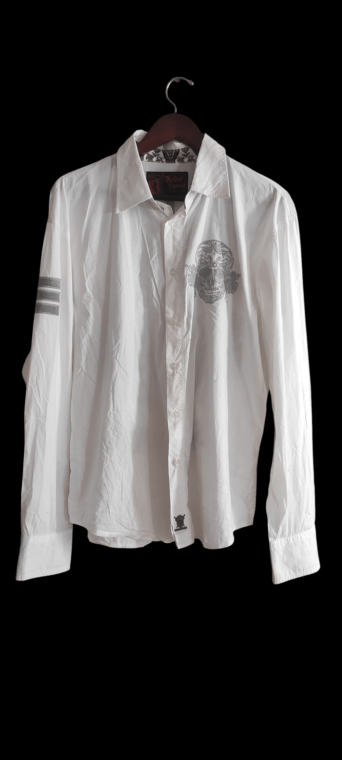 Other Rebel Spirit Embroidered Patched Skull Men's Shirt Size L Size US L / EU 52-54 / 3 - 2 Thumbnail