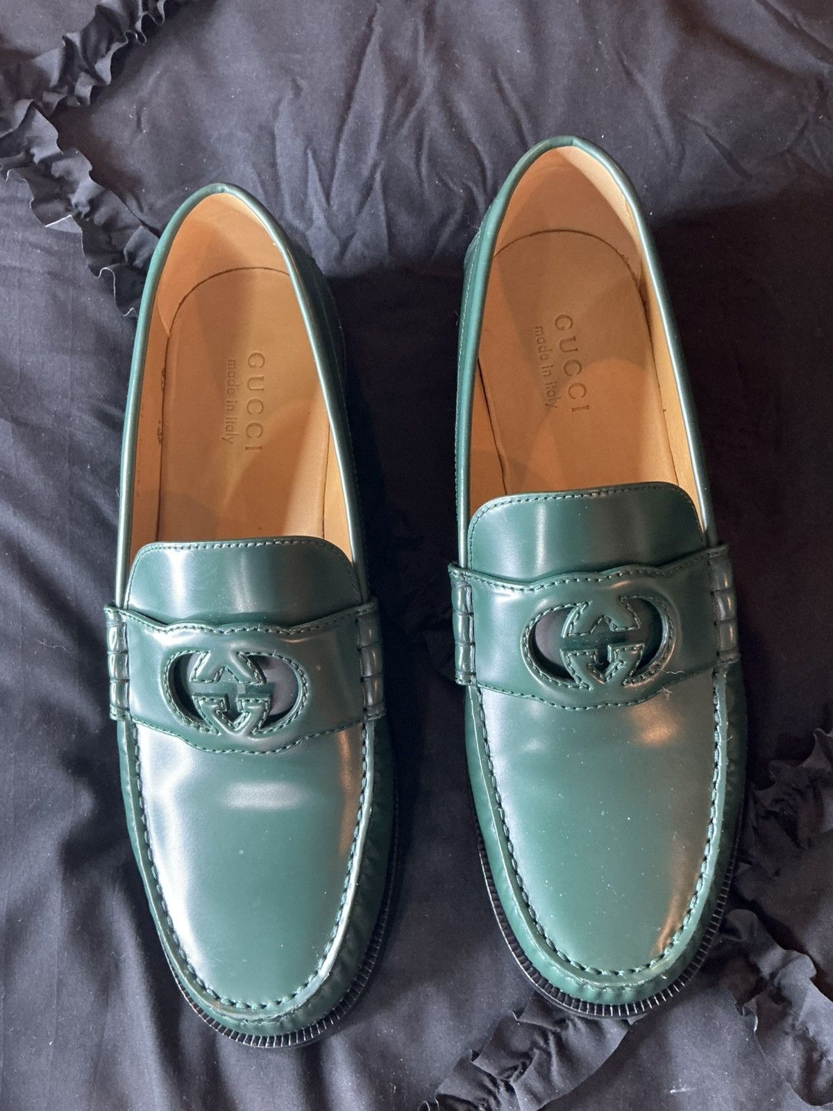 Gucci Gucci Millennial Ribot Loafers - Green Leather Size US 10 / EU 43 - 4 Thumbnail