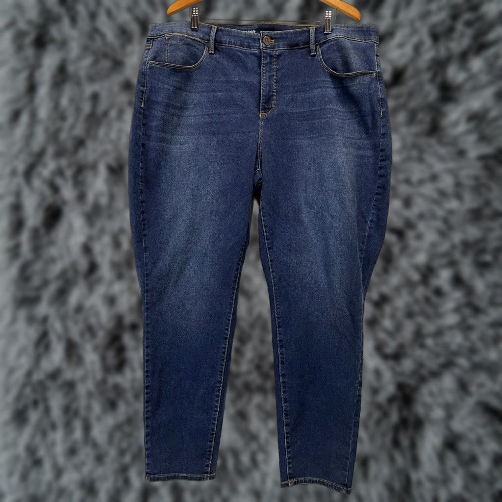 Talbots VINTAGE Talbots Women's Jeans Jegging Ankle Pants Plus 22W Medium Wash High Waist Pockets Size 40" / US 18 - 1 Thumbnail