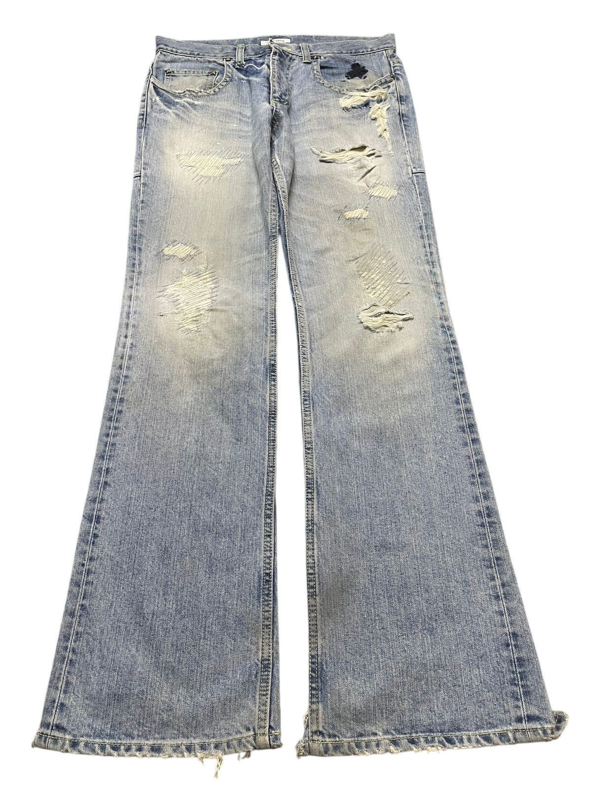 Vintage Japan Ego Tripping Faded Distressed Flare Jeans