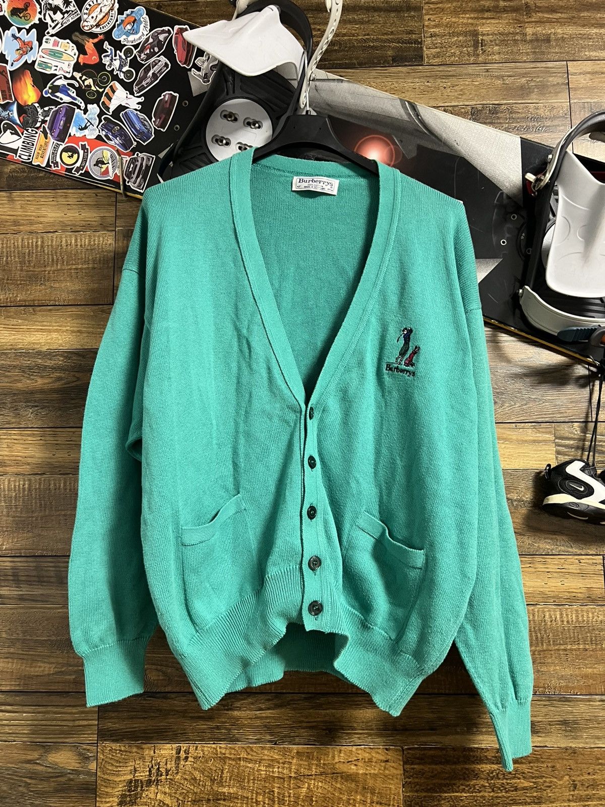 Burberry BURBERRY Vintage Rare Logo Cotton Knit Cardigan Sweater Size US XL / EU 56 / 4 - 2 Thumbnail