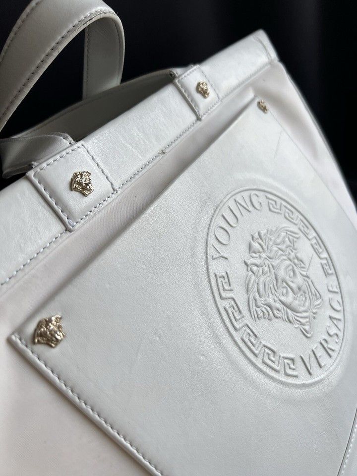 Versace Versace Young Large White Leather/Fabriic Bag Size ONE SIZE - 8 Thumbnail