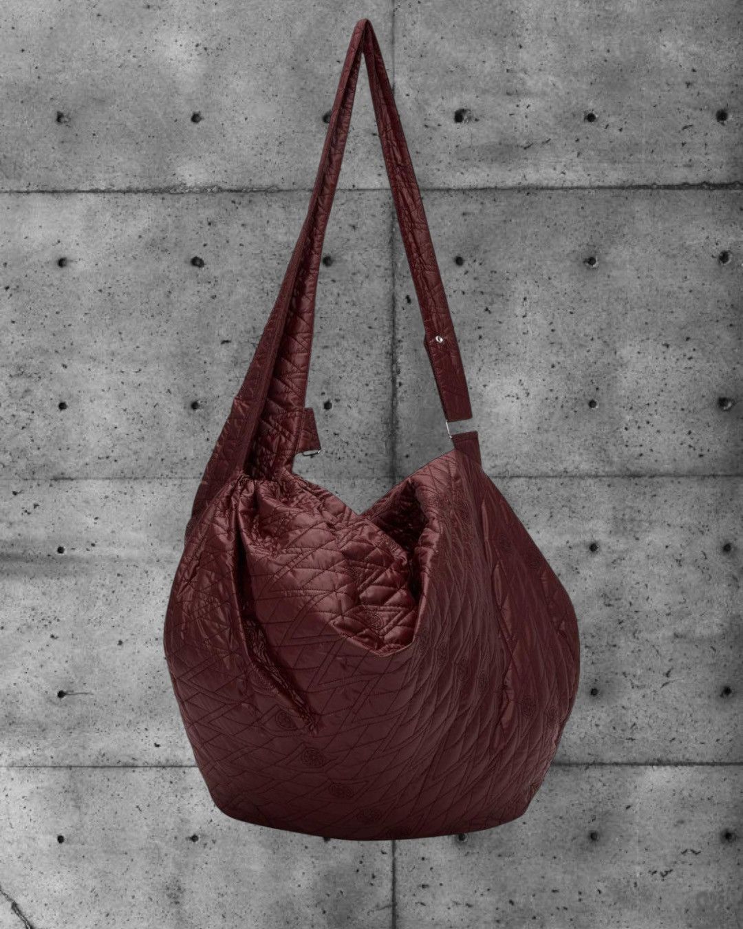 Kiko Kostadinov Kiko Kostadinov Yesternow Quilted Hobo Bag Burgundy Size ONE SIZE - 1 Thumbnail