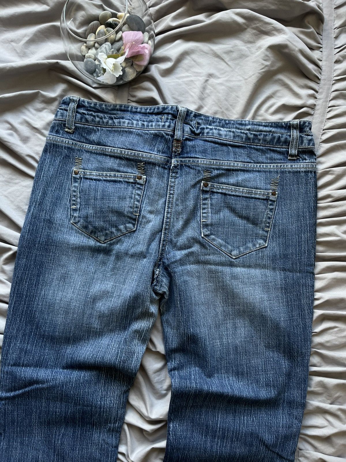 Japanese Brand Vintage Baggy Mud Washed Jeans Faded Denim Flared Wide Japan Size US 34 / EU 50 - 9 Thumbnail