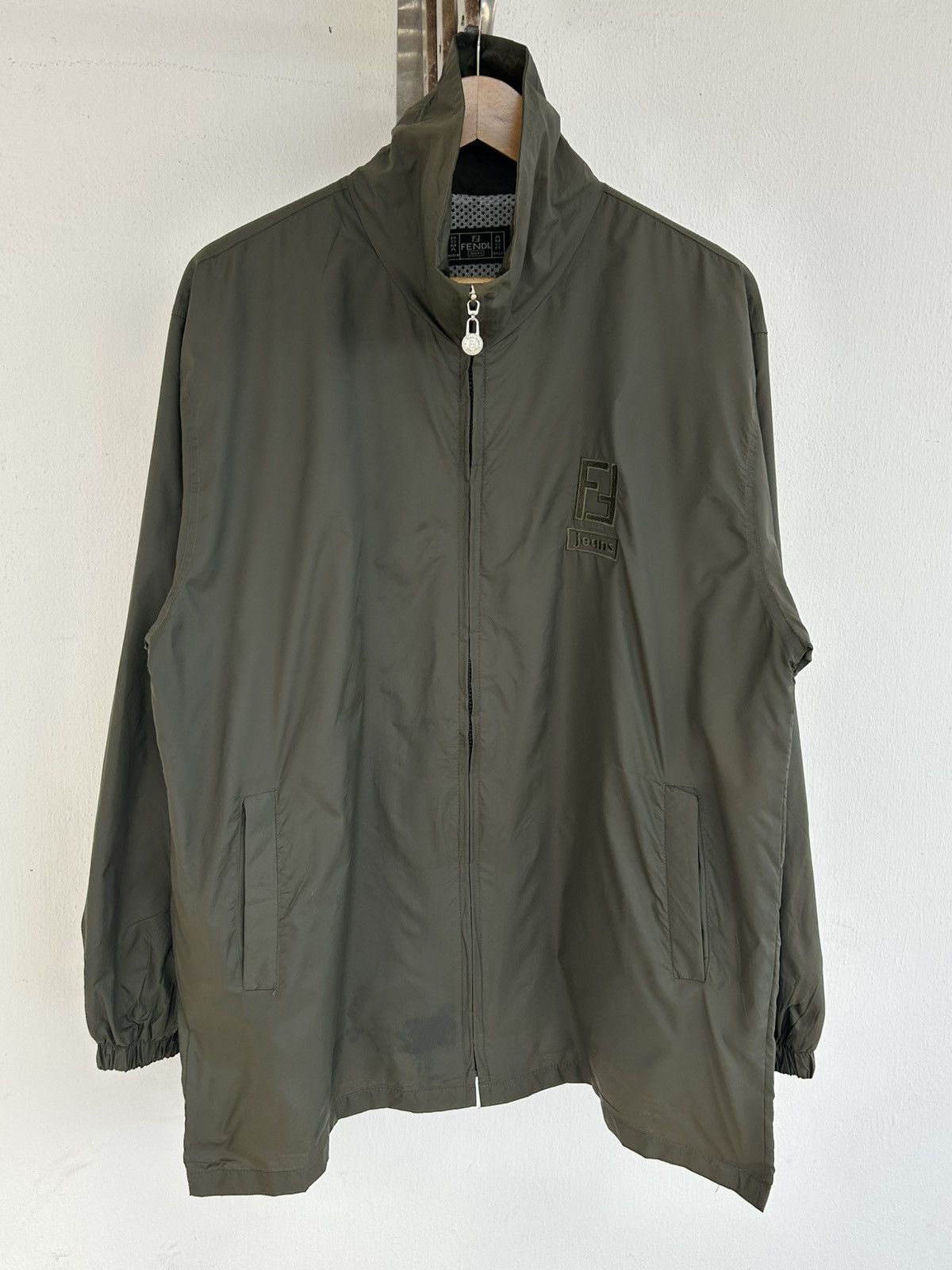 Fendi Fendi Jeans Green Army Nylon Coach Jacket Size US XL / EU 56 / 4 - 2 Thumbnail