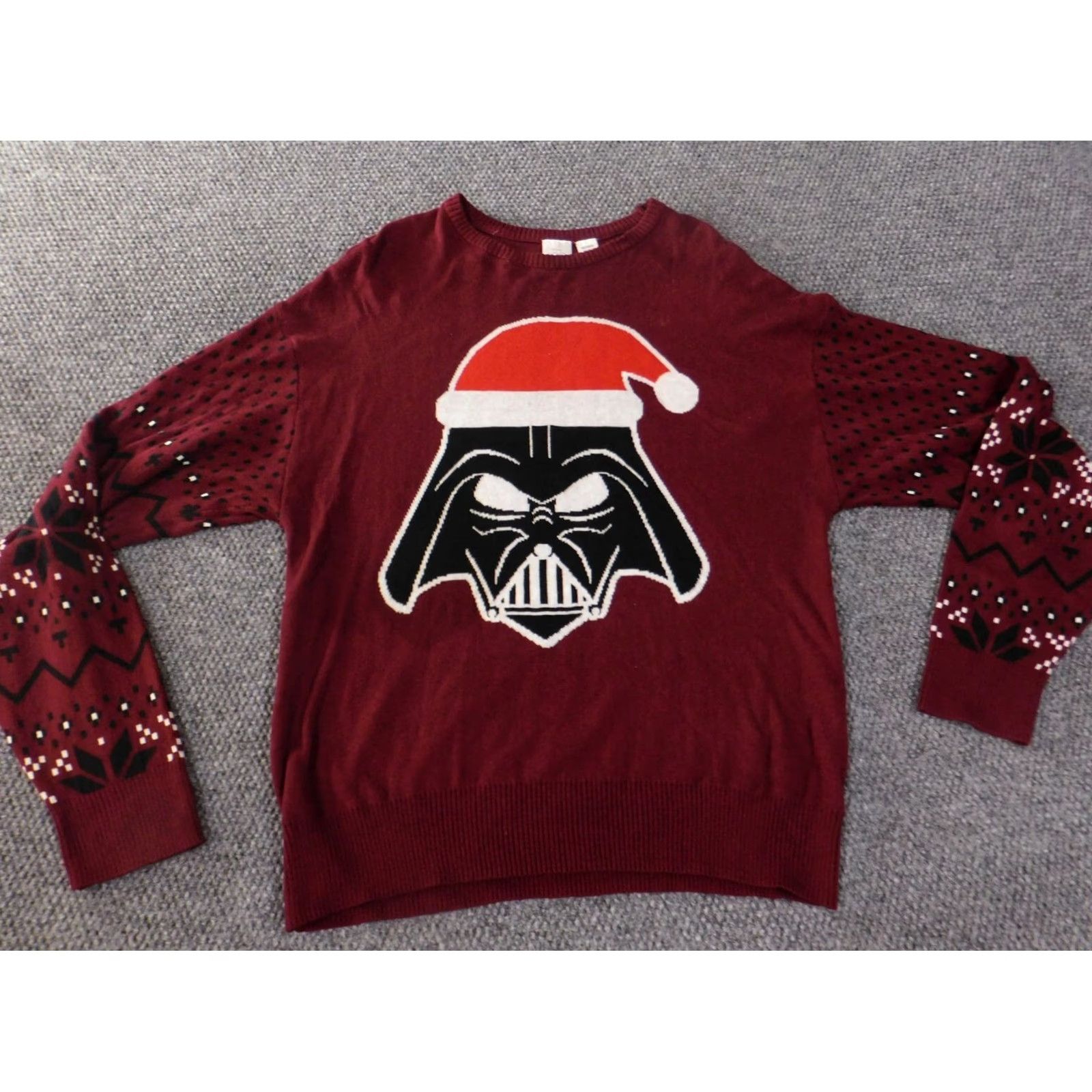 Disney Disney Star Wars Sweater Mens M Red Christmas Pullover Crew Neck Raglan Sleeve Knit Lightweight Holiday VINTAGE? Size M / US 6-8 / IT 42-44 - 2 Thumbnail