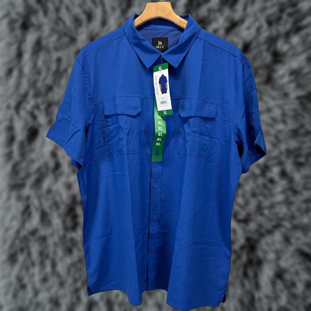 Vintage NEW! Men’s Gillz Fishing Shirt Sz X-Large Blue Button Up Vented Outdoors Hiking Size US XL / EU 56 / 4 - 1 Thumbnail