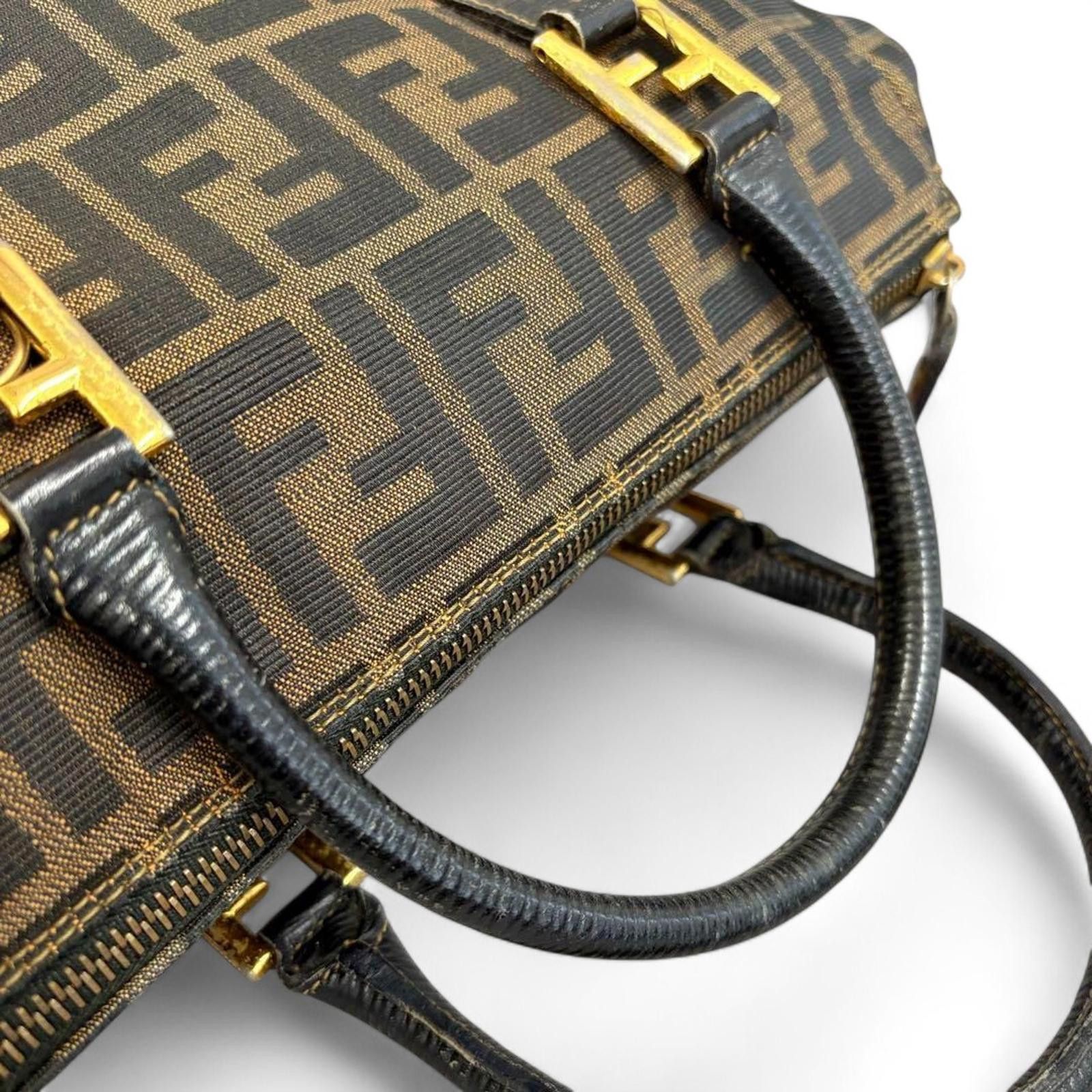 Fendi Fendi - Monogram Canvas Handbag with Leather Handles Size ONE SIZE - 6 Thumbnail
