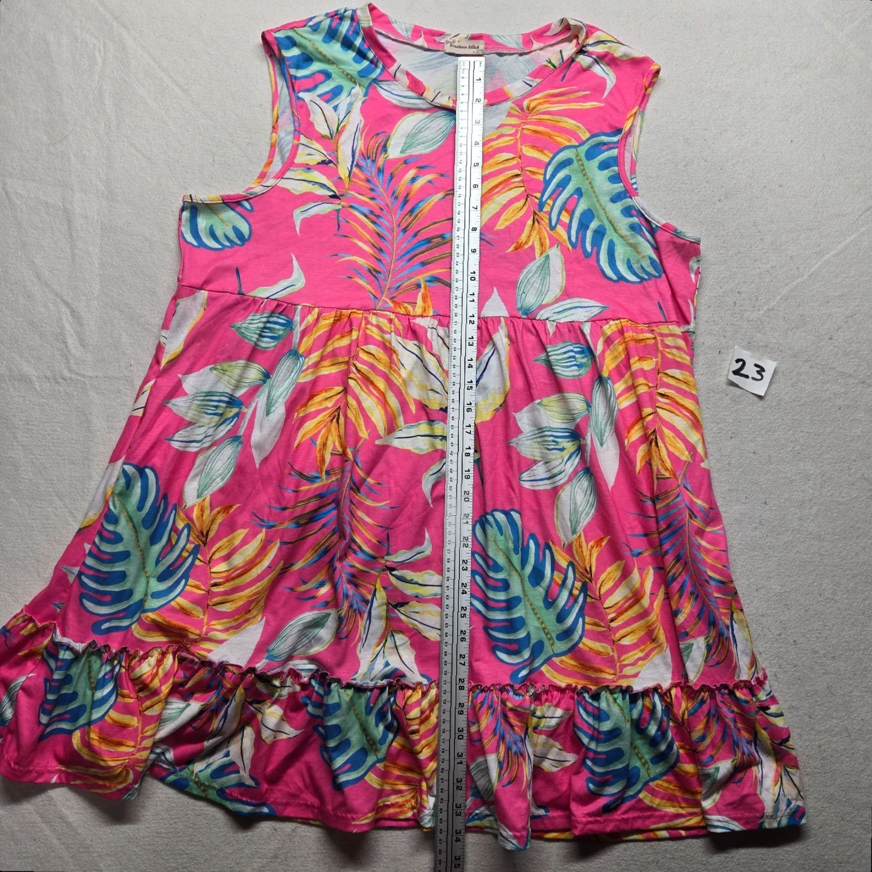 Pinko Southern Stitch Dress Floral Pink Sleeveless Women's XL V-Neck Knit A-Line Casual Dress Size XL / US 12-14 / IT 48-50 - 5 Thumbnail
