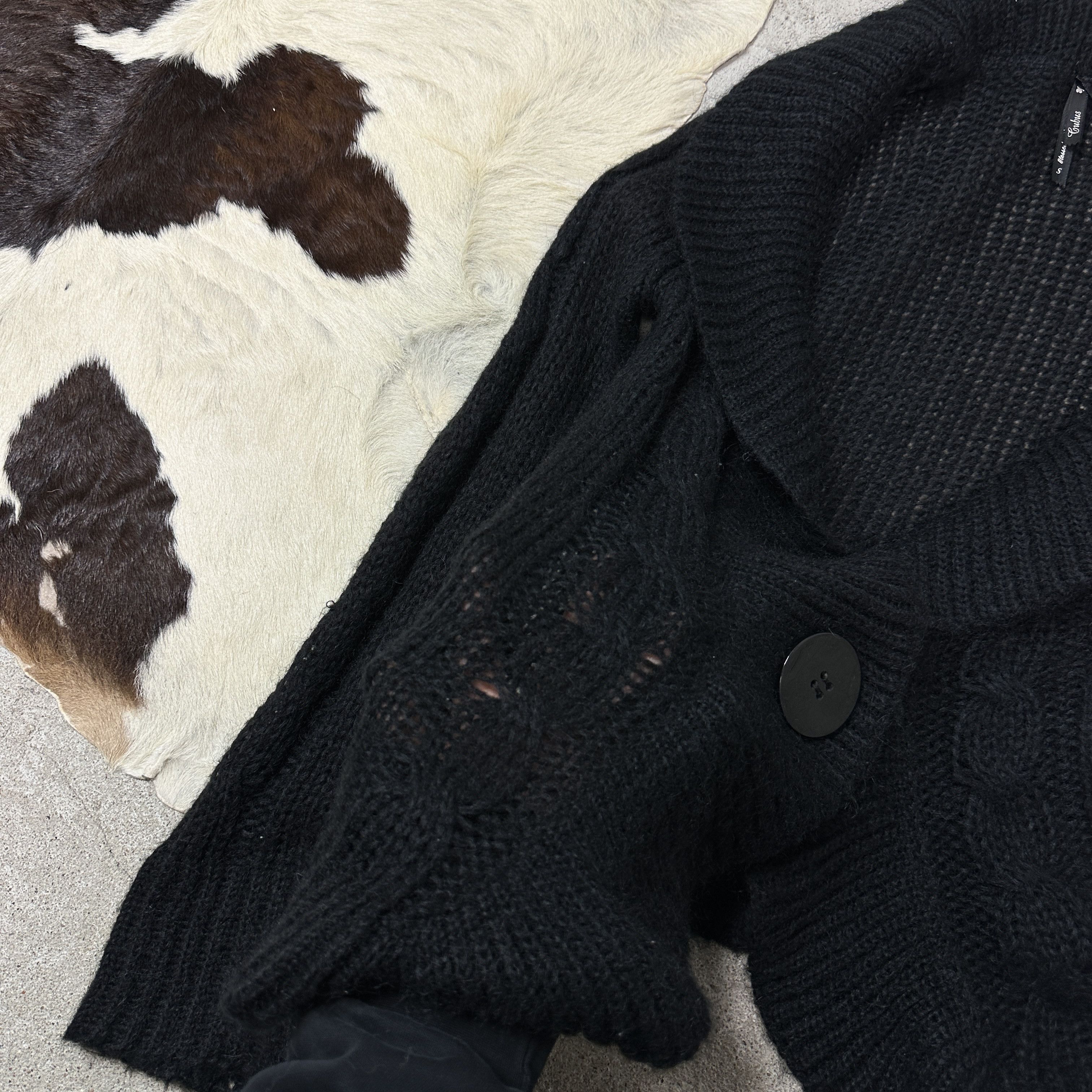 Vintage Vintage Avant Garde Mohair Big Button Cardigan Y2K Size S / US 4 / IT 40 - 9 Thumbnail