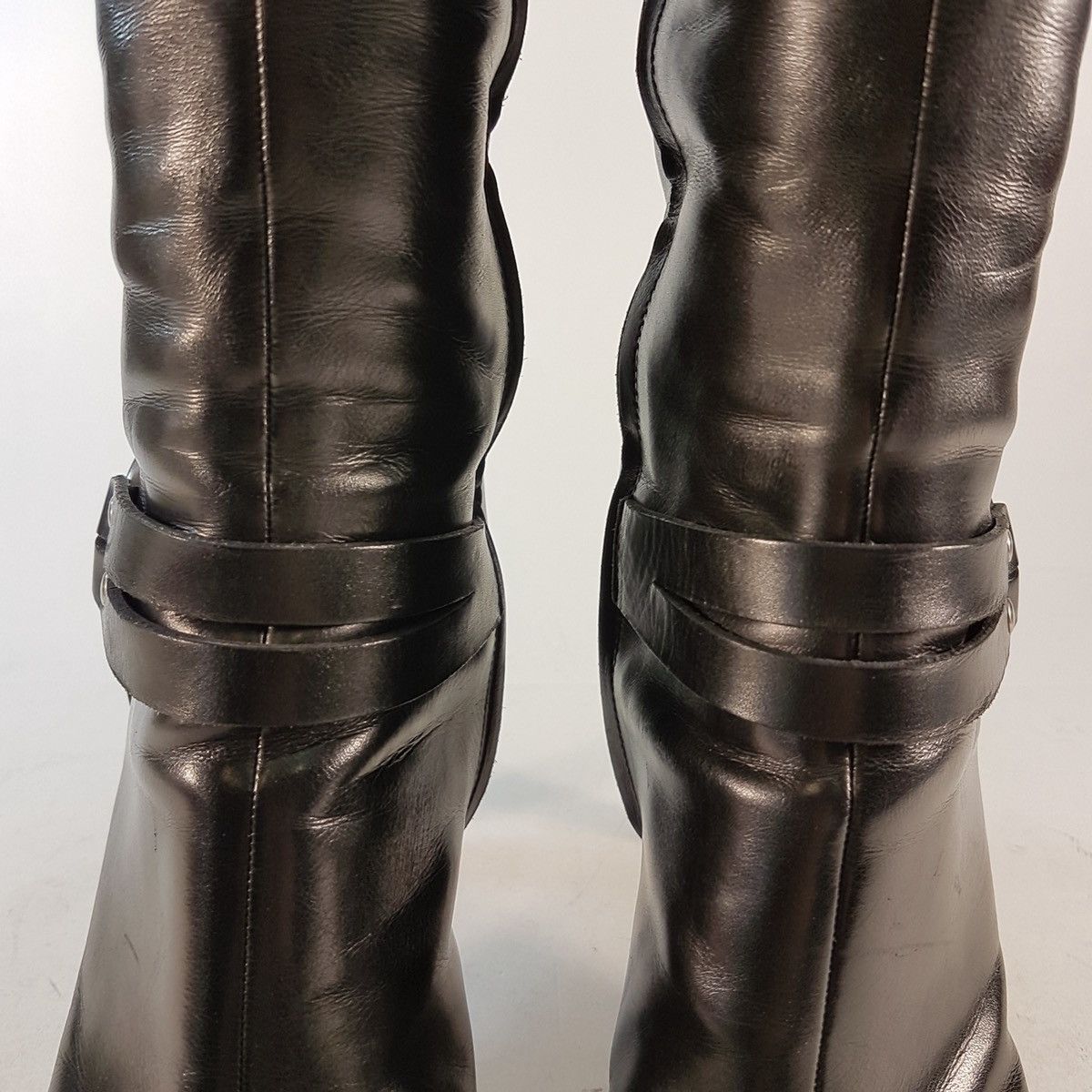 Sergio Rossi Vintage black knee-high leather heeled boots Size US 6 / IT 36 - 9 Thumbnail