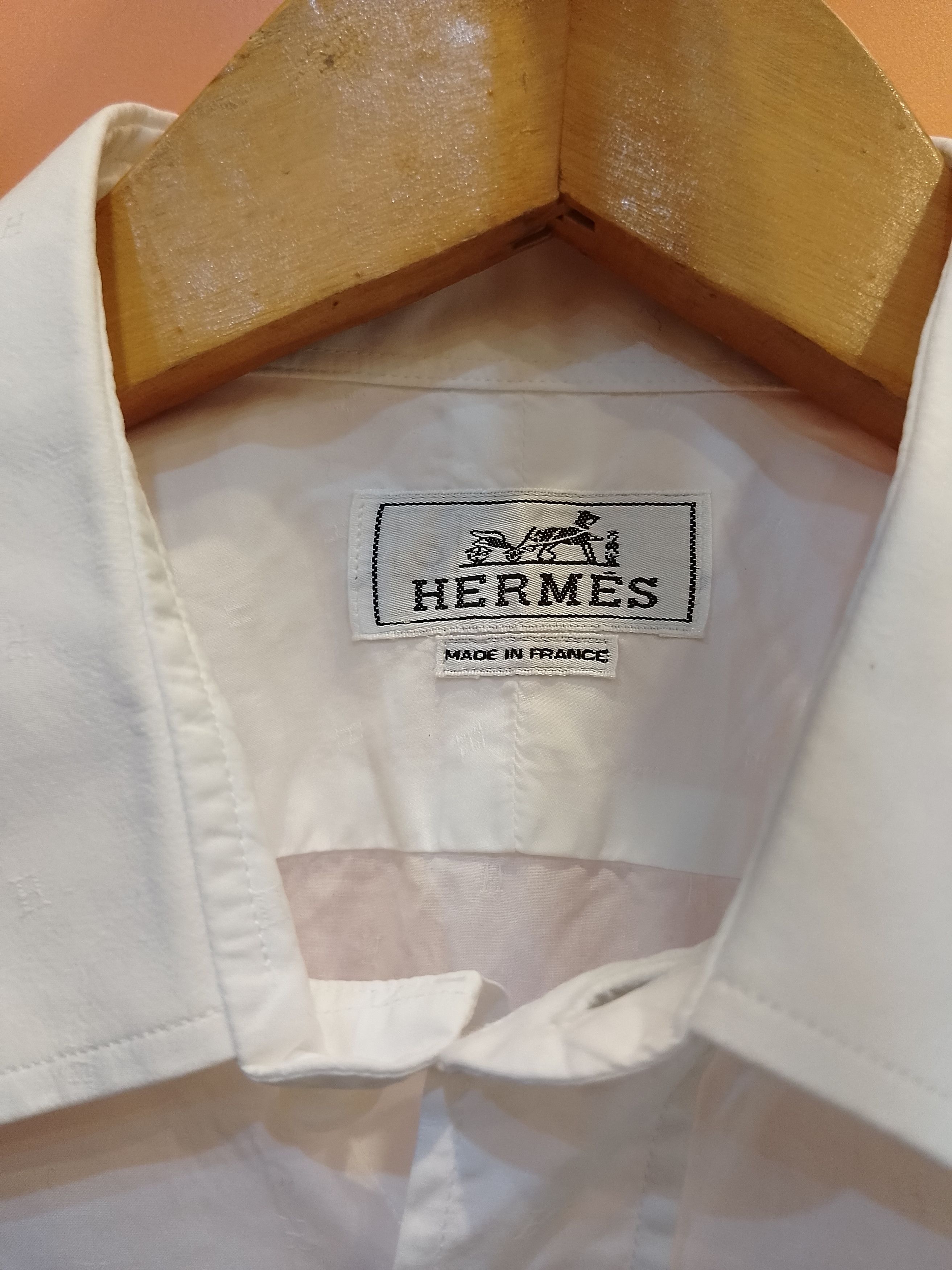 Hermes Hermes White Shirt Monogram Size US L / EU 52-54 / 3 - 4 Thumbnail