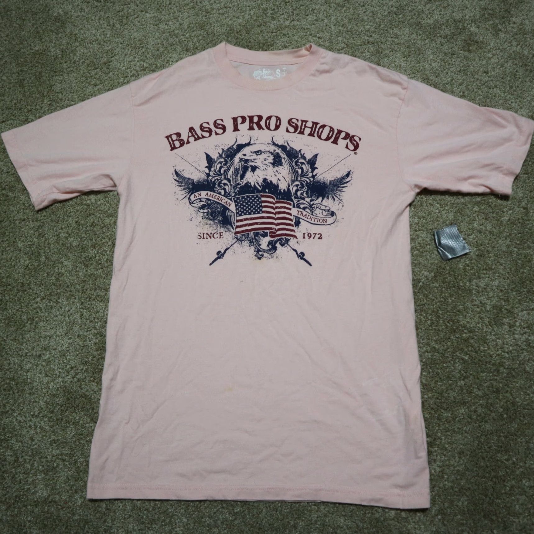 Bass Pro Shops Bass Pro Shop T-Shirt Men S Pink Short Sleeve Cotton Logo Patriotic 2010s Size US S / EU 44-46 / 1 - 2 Thumbnail