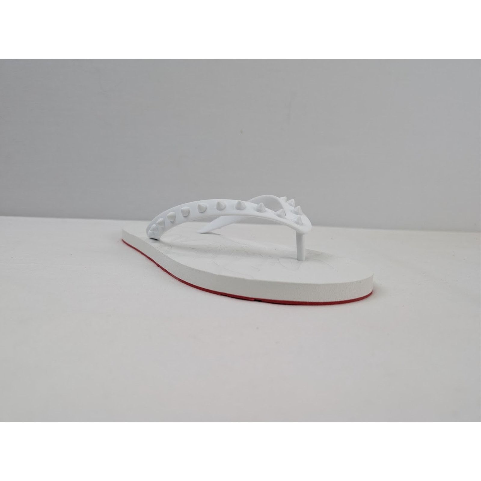 Christian Louboutin o1rshd1 Loubi Flip Flat Slippers in White Size US 11 / EU 44 - 1 Thumbnail