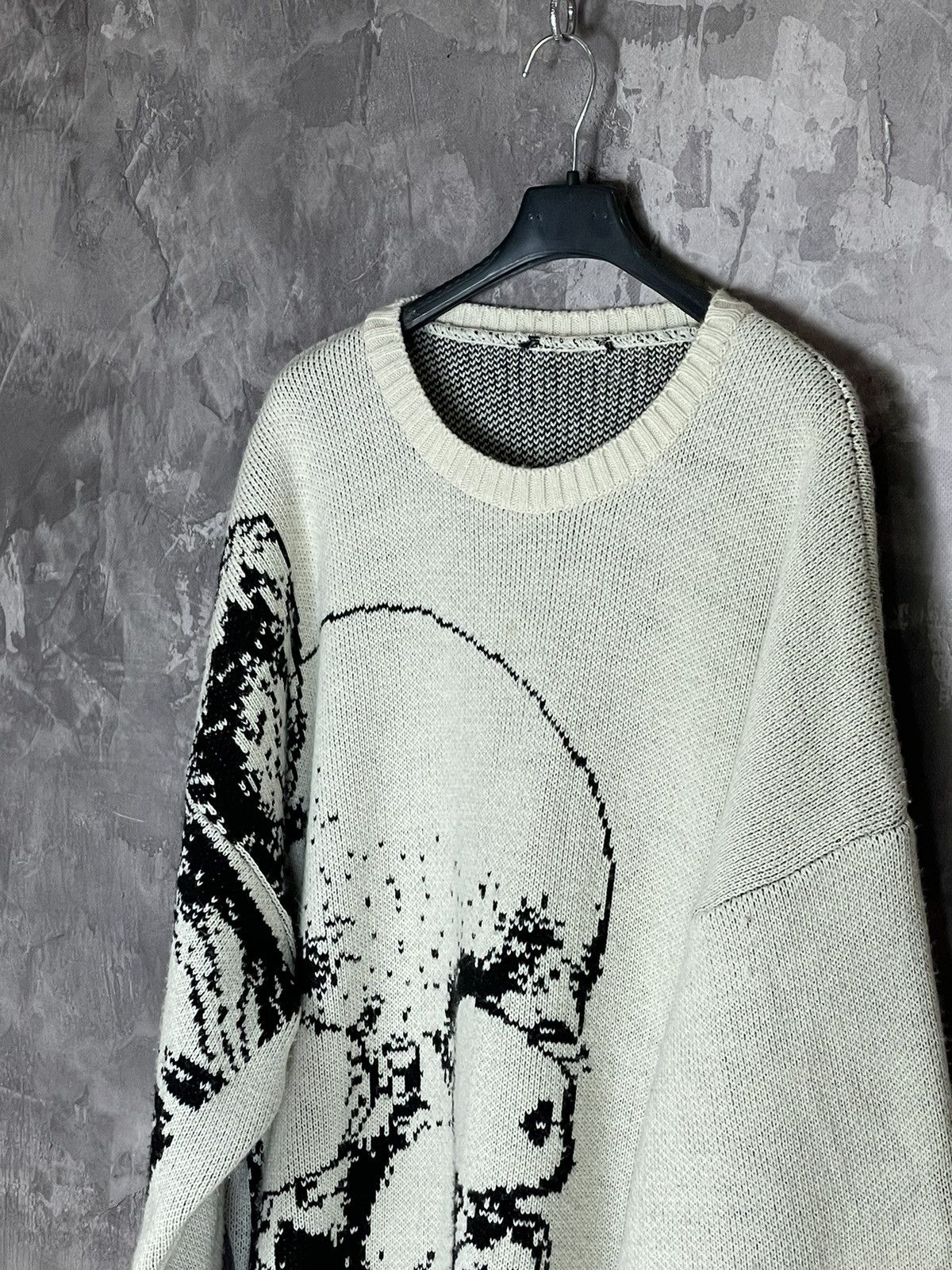 Vintage Vintage Skull Sweater Knit Y2K Avant Garde Baggy Punk Size US L / EU 52-54 / 3 - 9 Thumbnail