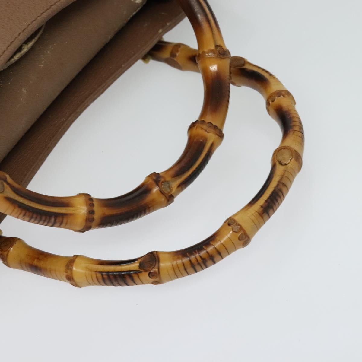 Gucci GUCCI Bamboo Hand Bag Suede Beige Gold 000 2853 0260 0 Size ONE SIZE - 7 Thumbnail
