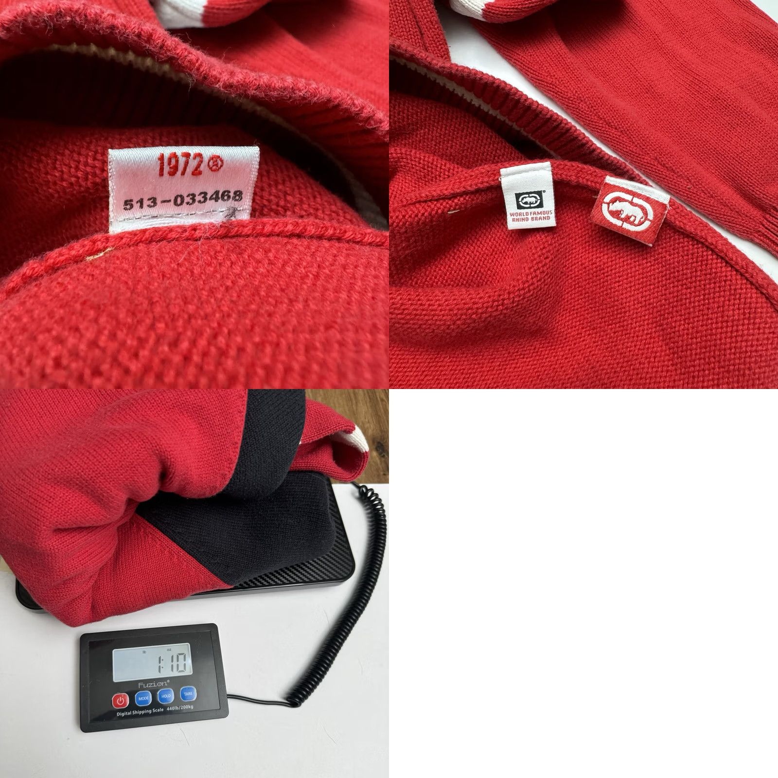 Ecko Unltd. Ecko UNLTD Sweater Mens XL Red Embroidered Patch Striped Crew Neck Pullover Hip Hop 90s 00s Size US XL / EU 56 / 4 - 8 Thumbnail